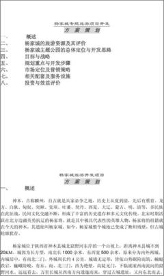 旅游开发项目方案策划